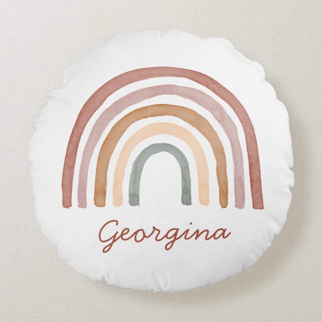 Boho Rainbow  Round Cushion (Front)