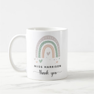 Boho Rainbow Sage Teacher Thank You Coffee Mug