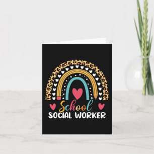 Boho Rainbow School School Social Worker Card