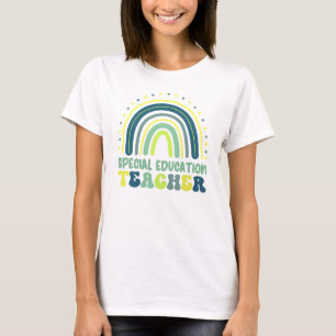 Boho Rainbow Special Education teacher green blue T-Shirt