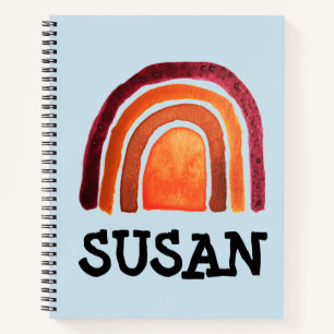 BOHO RAINBOW SPIRAL PERSONALIZED NOTEBOOK