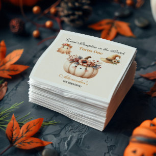 Boho Rainbow Spooky First Birthday Napkin