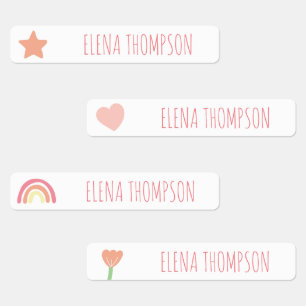 Boho Rainbow Star School Daycare Labels