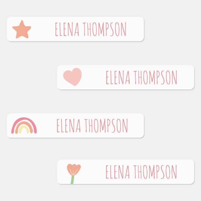 Boho Rainbow Star School Daycare Labels (Group)