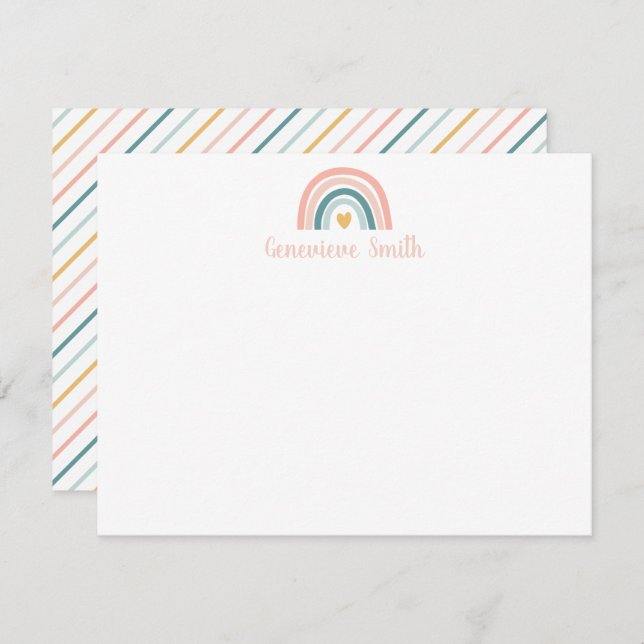 Boho Rainbow Stationery Card (Front/Back)