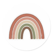 Boho Rainbow Sticker – Vintage Minimal Design 