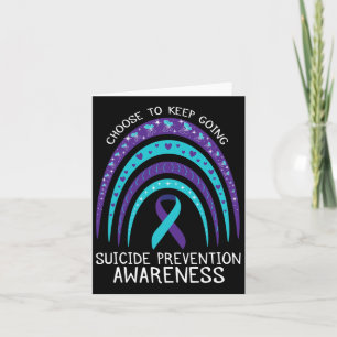 Boho Rainbow Suicide Awareness Mental Health  Card