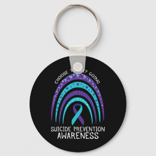 Boho Rainbow Suicide Awareness Mental Health  Key Ring