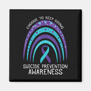Boho Rainbow Suicide Awareness Mental Health  Magnet