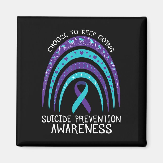 Boho Rainbow Suicide Awareness Mental Health  Magnet (Front)