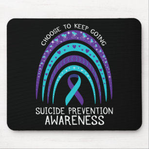Boho Rainbow Suicide Awareness Mental Health  Mouse Mat