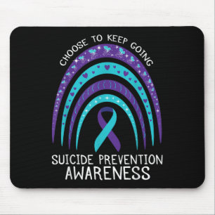 Boho Rainbow Suicide Awareness Mental Health Mouse Mat