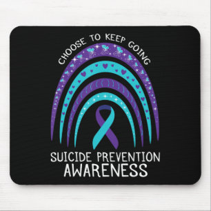 Boho Rainbow Suicide Awareness Mental Health  Mouse Mat