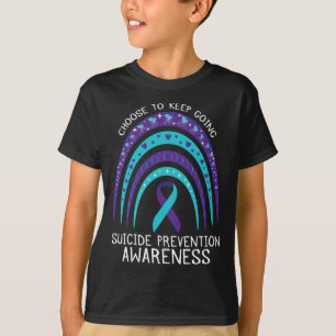 Boho Rainbow Suicide Awareness Mental Health  T-Shirt