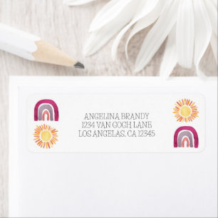 Boho Rainbow Sunshine 1st Birthday Party Purple