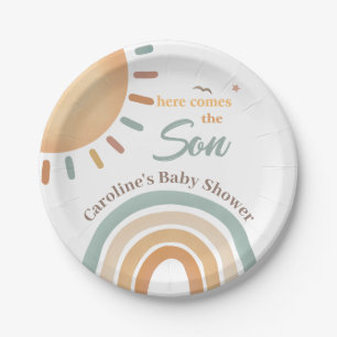 Boho Rainbow Sunshine Baby Shower Paper Plates