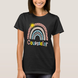 Boho Rainbow Sunshine School Counsellor T-Shirt