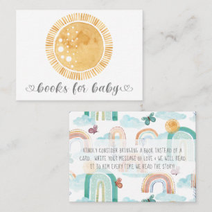  Boho Rainbow Sunshine Sun Modern Books for Baby Business Card
