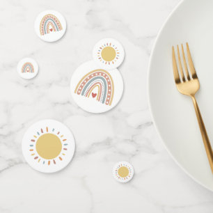 Boho Rainbow Sunshine Warm Muted Colours Confetti
