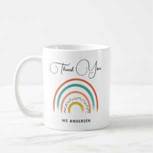 Boho Rainbow Teacher Appreciation Personalised Coffee Mug