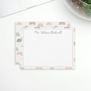 Boho Rainbow Teacher Personalised Name Card