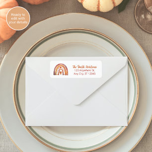 Boho Rainbow Terracotta Baby Shower Return Address