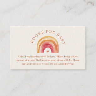 Boho Rainbow Terracotta Books for Baby Enclosure Card