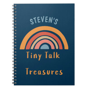 Boho Rainbow Tiny Talk Treasures Personalised  Notebook