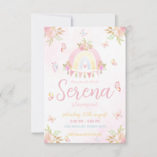 Boho Rainbow Watercolor Invitation