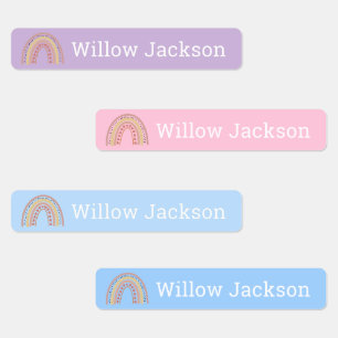 Boho Rainbow with Love Hearts Personalised School 