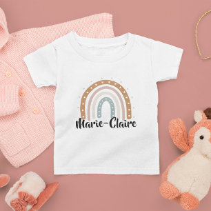 Boho rainbow with name gender neutral baby T-Shirt