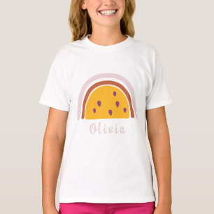 Boho Rainbow with Personalised Name Yellow T-Shirt