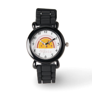 Boho Rainbow with Personalized Name Yellow Watch