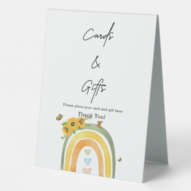 Boho Rainbow With Sunflowers Baby Shower (Back)