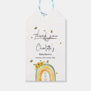 Boho Rainbow With Sunflowers Baby Shower Gift Tags