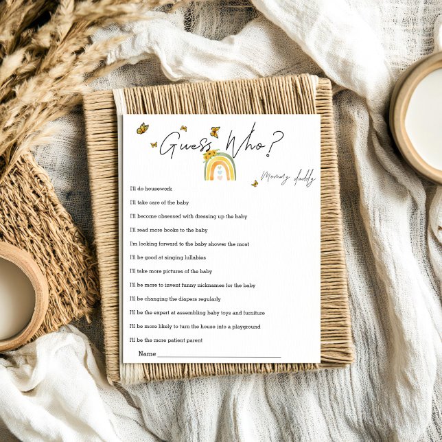 Boho Rainbow With Sunflowers Guess Who Game (Creator Uploaded)