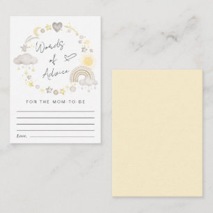 Boho Rainbow Words Of Advice Baby Shower Enclosure Card