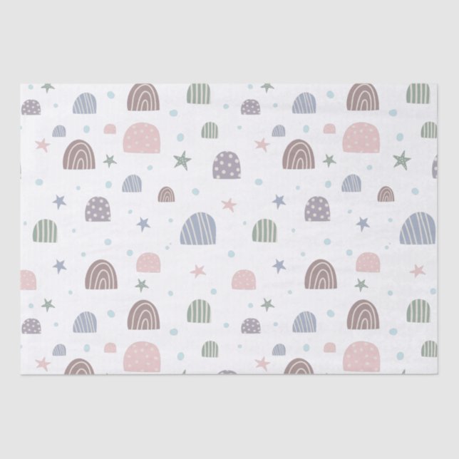 boho rainbows and stars cute tissue paper (Front)