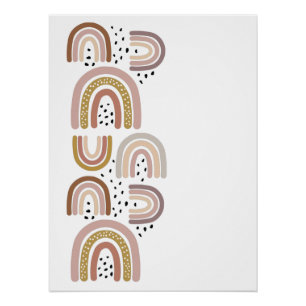 Boho Rainbows hand drawn gender neutral Poster