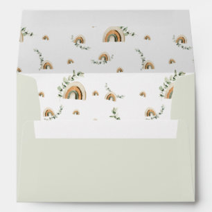 Boho rainbows nursery baby shower envelope
