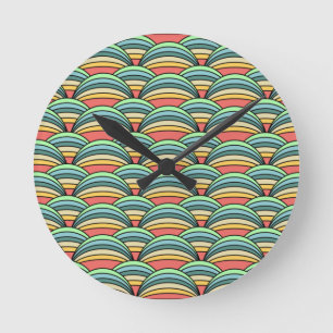 Boho Rainbows Round Clock