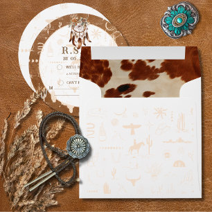 Boho Ranch Wild West Faux Hide RSVP Envelope