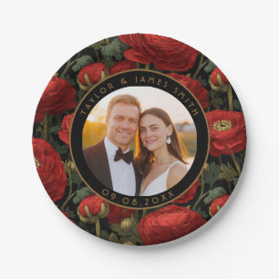 Boho Ranunculus Plates For Simple Wedding Party