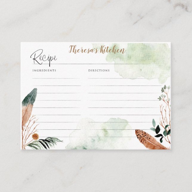 Boho Recipe Card for Bridal Shower (Front)