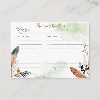 Boho Recipe Card for Bridal Shower