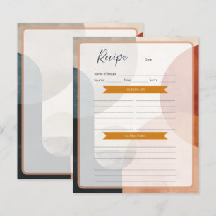 Boho Recipe Paper Sheet