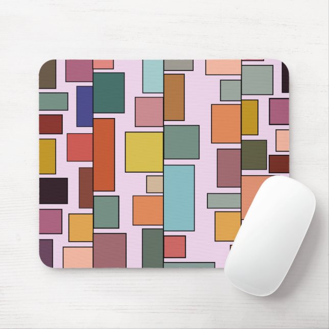 Boho Rectangles Mouse Mat (With Mouse)