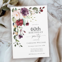 Boho Red and Purple Floral 60th Birthday Party