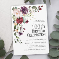 Boho Red, Blush and Purple 100th Birthday Party