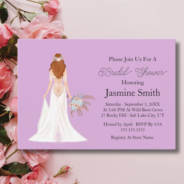 Boho Red Hair Hair Bridal Shower Invitation (Creator Uploaded)